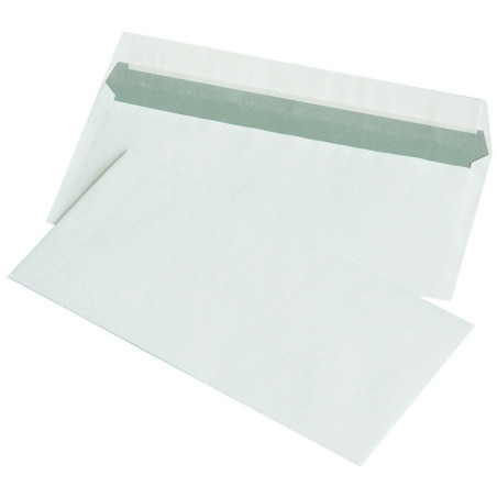 Koperty z taśmą silikonową OFFICE PRODUCTS, HK, DL, 110x220mm, 80gsm, 1000szt., białe