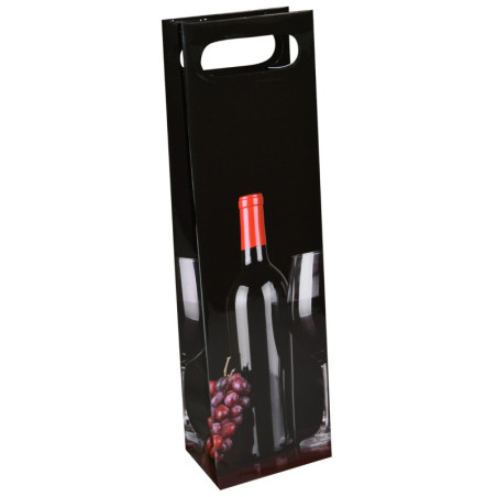 Torebka na alkohol OFFICE PRODUCTS, laminowana, 12x8x41,5cm, z rączką, mix wzorów