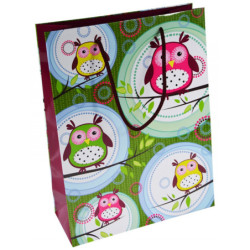 Torebka na prezenty OFFICE PRODUCTS, laminowana, 24x10x32cm, całoroczna, mix wzorów