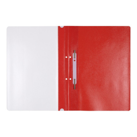 Skoroszyt OFFICE PRODUCTS, PP, A4, 2 otwory, 100/170mikr., wpinany, czerwony
