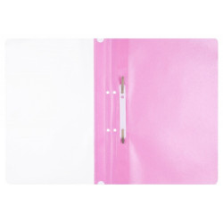 Skoroszyt OFFICE PRODUCTS, PP, A4, 2 otwory, 100/170mikr., wpinany, różowy