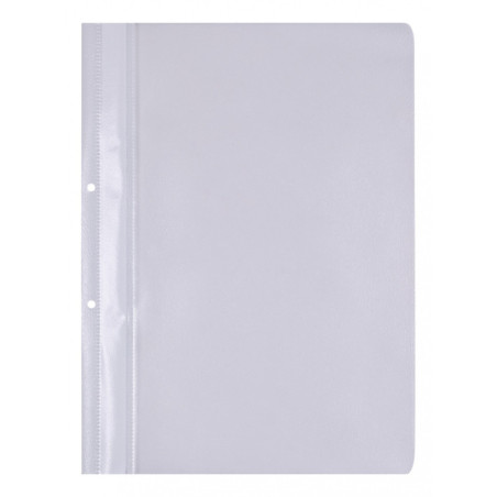 Skoroszyt OFFICE PRODUCTS, PP, A4, 2 otwory, 100/170mikr., wpinany, biały