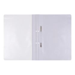Skoroszyt OFFICE PRODUCTS, PP, A4, 2 otwory, 100/170mikr., wpinany, biały