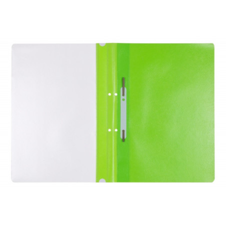 Skoroszyt OFFICE PRODUCTS, PP, A4, 2 otwory, 100/170mikr., wpinany, jasnozielony