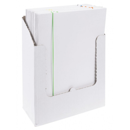 Teczka z gumką OFFICE PRODUCTS, karton, A4, 300gsm, 3-skrz., gumka mix kolorów, biała
