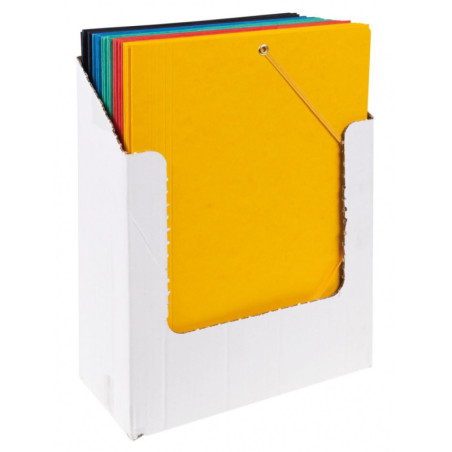 Teczka z gumką OFFICE PRODUCTS, preszpan, A4, 390gsm, 3-skrz., mix kolorów