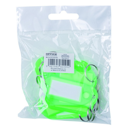 Zawieszki na klucze OFFICE PRODUCTS, 50x20mm, 10szt., zielone
