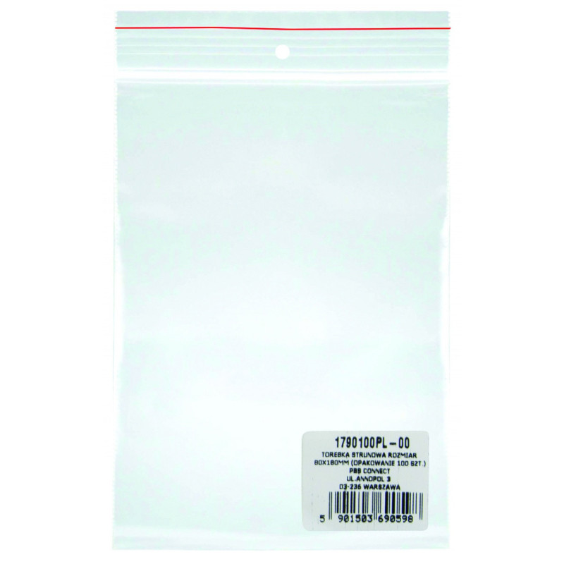 Torebka strunowa OFFICE PRODUCTS, LDPE, 80x180mm, 100szt., transparentna