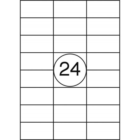 Etykiety OFFICE PRODUCTS, 64,6x33,8mm, białe, 100 ark.