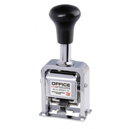 Numerator automatyczny OFFICE PRODUCTS, 6 cyfr, wys. liczb 4,5mm, srebrny
