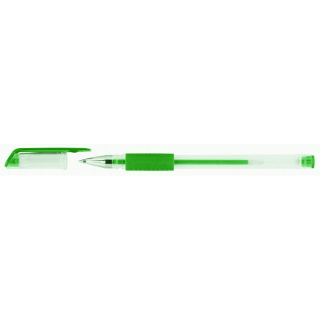 Długopis żelowy OFFICE PRODUCTS, gumowy uchwyt, 0,5mm, zielony