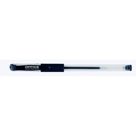 Długopis żelowy OFFICE PRODUCTS, gumowy uchwyt, 0,5mm, czarny