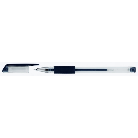 Długopis żelowy OFFICE PRODUCTS, gumowy uchwyt, 0,5mm, czarny