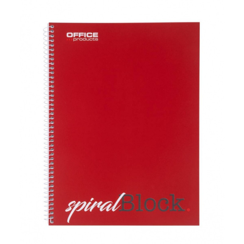 Kołonotatnik OFFICE PRODUCTS, A4, w linie, 80 kart., 70gsm, bordowy