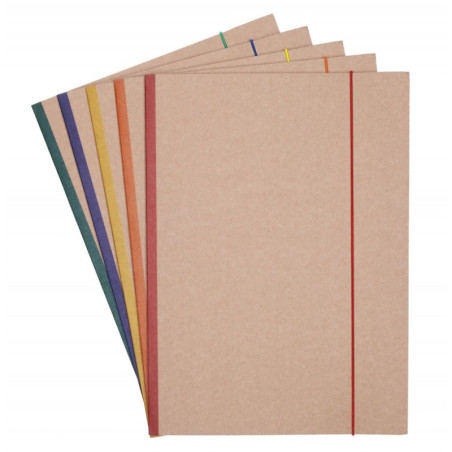 Teczka z gumką OFFICE PRODUCTS Eco Kraft, karton, A4, 300 gsm, 3-skrz., mix kolorów