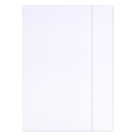 Teczka z gumką OFFICE PRODUCTS Premium, karton, A4, 350gsm, 3-skrz., biała