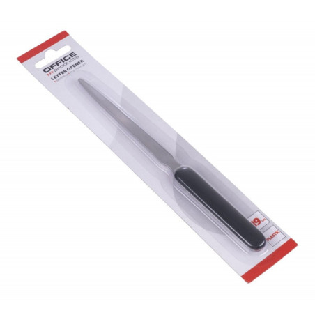 Nóż do kopert OFFICE PRODUCTS, 19cm, plastikowa rączka, blister, czarny
