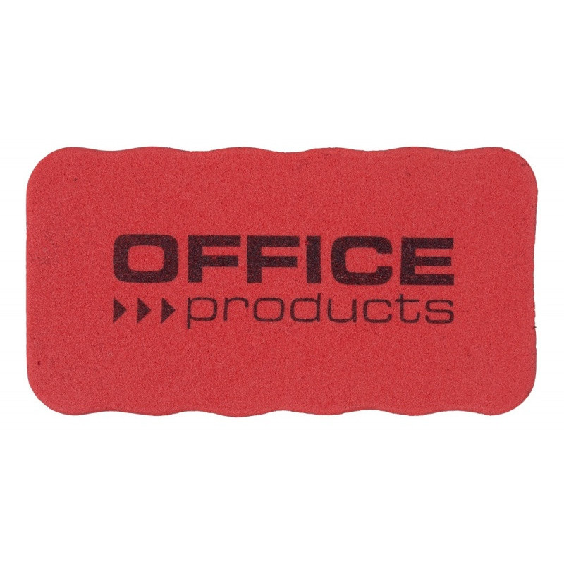 Gąbka magnetyczna OFFICE PRODUCTS, do tablic suchościeralnych, 110x57x20mm, z zawieszką, czerwona