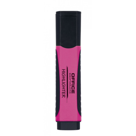 Zakreślacz fluorescencyjny OFFICE PRODUCTS z gumowym uchwytem, 2-5mm, różowy