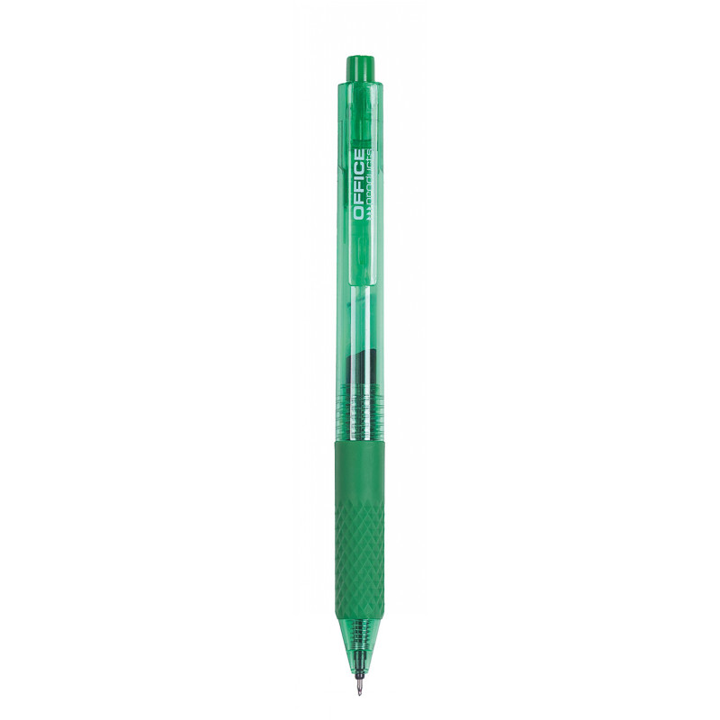 Długopis automatyczny żelowy OFFICE PRODUCTS,  gr. linii 0,25mm, dł. linii 1200m, zielony
