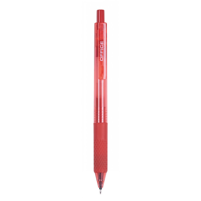 Długopis automatyczny żelowy OFFICE PRODUCTS,  gr. linii 0,25mm, dł. linii 1200m, czerwony