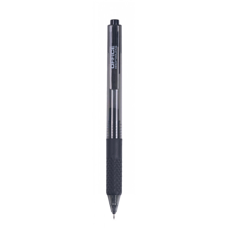 Długopis automatyczny żelowy OFFICE PRODUCTS,  gr. linii 0,25mm, dł. linii 1200m, czarny