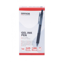 Długopis automatyczny żelowy OFFICE PRODUCTS,  gr. linii 0,25mm, dł. linii 1200m, czarny