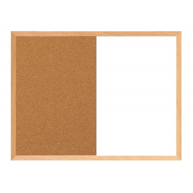 Tablica suchościeralno - korkowa, OFFICE PRODUCTS Combo, 60x40 cm, w ramie drewnianej
