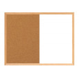 Tablica suchościeralno - korkowa, OFFICE PRODUCTS Combo, 60x40 cm, w ramie drewnianej