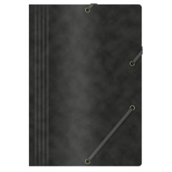 Teczka z gumką OFFICE PRODUCTS, preszpan, A4, 390gsm, 3-skrz., czarna
