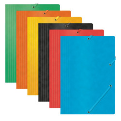 Teczka z gumką OFFICE PRODUCTS, preszpan, A4, 390gsm, 3-skrz., czarna