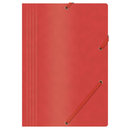 Teczka z gumką OFFICE PRODUCTS, preszpan, A4, 390gsm, 3-skrz., czerwona