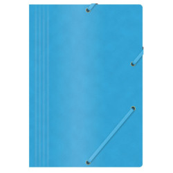 Teczka z gumką OFFICE PRODUCTS, preszpan, A4, 390gsm, 3-skrz., niebieska