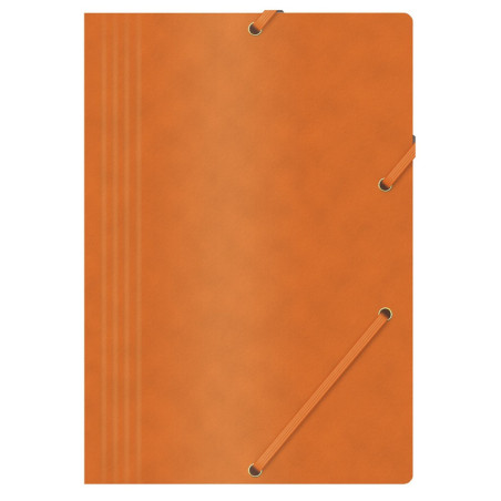 Teczka z gumką OFFICE PRODUCTS, preszpan, A4, 390gsm, 3-skrz., pomarańczowa