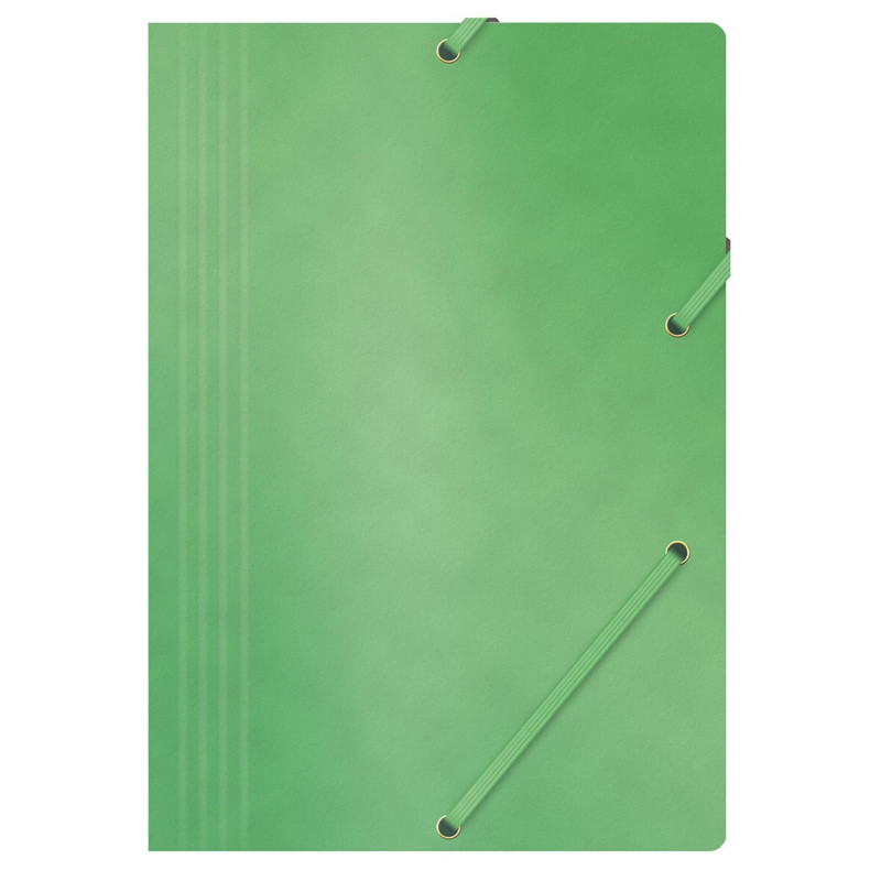Teczka z gumką OFFICE PRODUCTS, preszpan, A4, 390gsm, 3-skrz., zielona