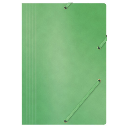 Teczka z gumką OFFICE PRODUCTS, preszpan, A4, 390gsm, 3-skrz., zielona