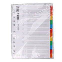 Przekładki OFFICE PRODUCTS, karton, A4, 227x297mm, 12 kart, lam. indeks, mix kolorów