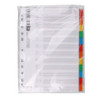Przekładki OFFICE PRODUCTS, karton, A4, 227x297mm, 12 kart, lam. indeks, mix kolorów