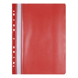 Skoroszyt OFFICE PRODUCTS, PP, A4, miękki, 100/170mikr., wpinany, czerwony