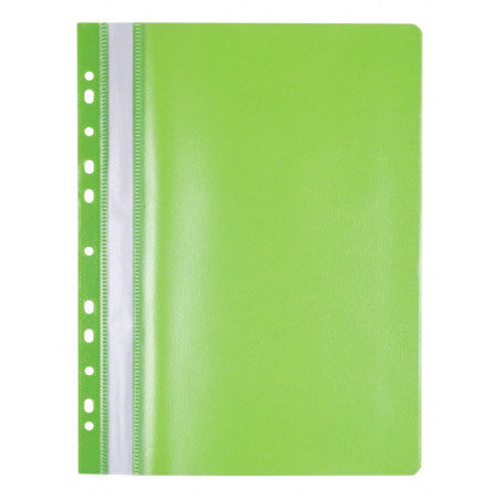 Skoroszyt OFFICE PRODUCTS, PP, A4, miękki, 100/170mikr., wpinany, jasnozielony