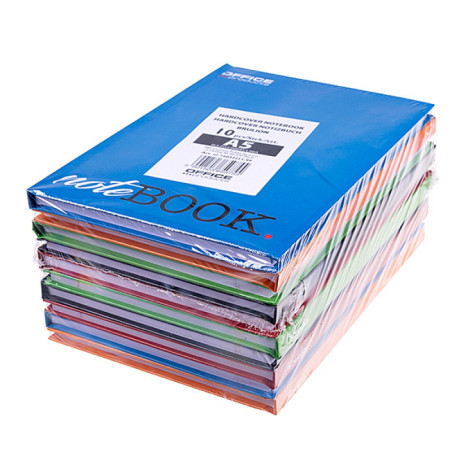 Brulion OFFICE PRODUCTS, A5, w linie, 96 kart., mix kolorów