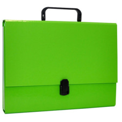 Teczka-pudełko OFFICE PRODUCTS, PP, A4/5cm, z rączką i zamkiem, jasnozielona