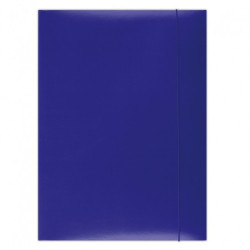 Teczka z gumką OFFICE PRODUCTS, karton/lakier, A4, 350gsm, 3-skrz., niebieska