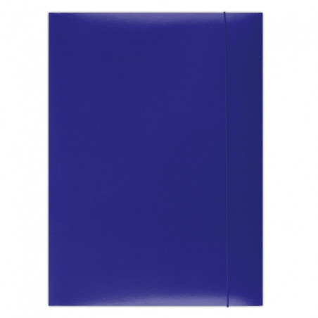 Teczka z gumką OFFICE PRODUCTS, karton/lakier, A4, 350gsm, 3-skrz., niebieska
