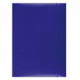 Teczka z gumką OFFICE PRODUCTS, karton/lakier, A4, 350gsm, 3-skrz., niebieska