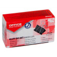 Klipy do dokumentów OFFICE PRODUCTS, 15mm, 12szt., czarne