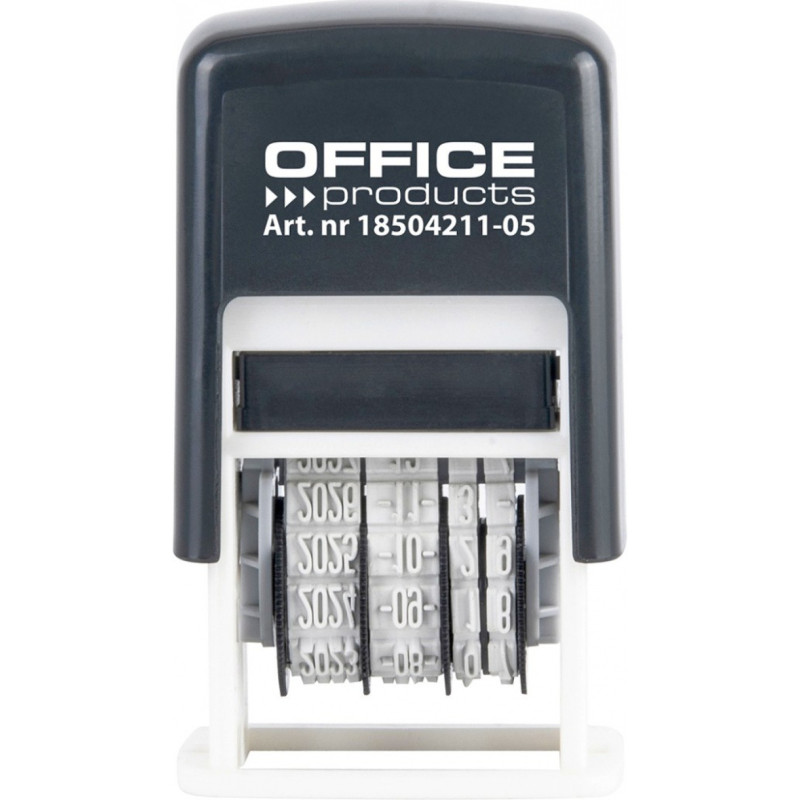 Datownik samotuszujący OFFICE PRODUCTS, z tuszem, ISO, RRRR-MM-DD, czarny