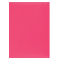 Teczka z gumką OFFICE PRODUCTS, karton, A4, 300gsm, 3-skrz., różowa