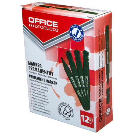 Marker permanentny OFFICE PRODUCTS, okrągły, 1-3mm (linia), zielony