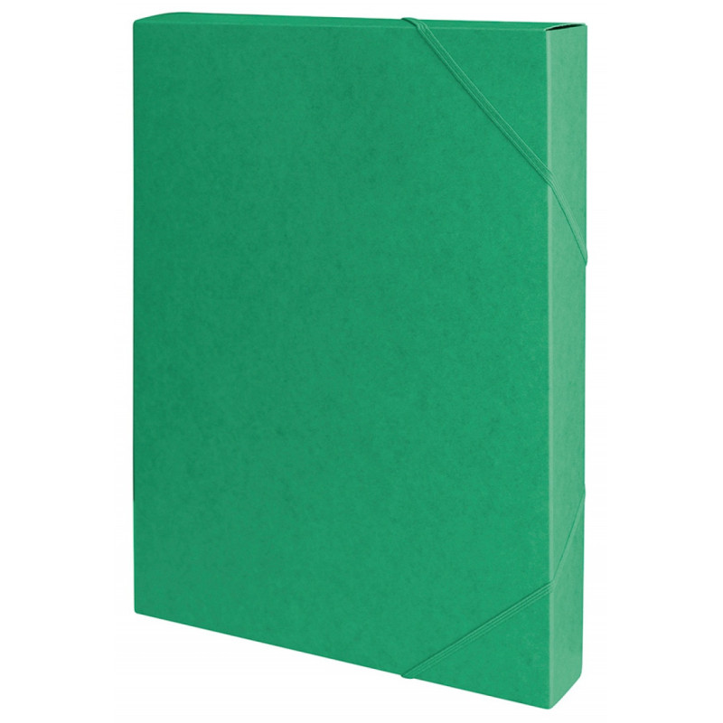 Teczka z gumką przestrz. OFFICE PRODUCTS, preszpan, A4/40, 450gsm, zielona